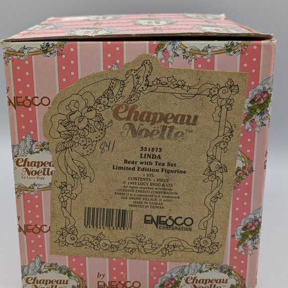 Chapeau Noelle by Lucy Rigg Linda Bear Tea Set Figurine 1993, Limited Edition - Picture 9 of 10